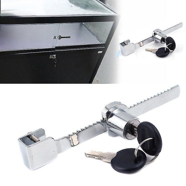 Skjutdörr i glasdörr Spärrlås med nycklar för vitrinskåp Display (2 st)