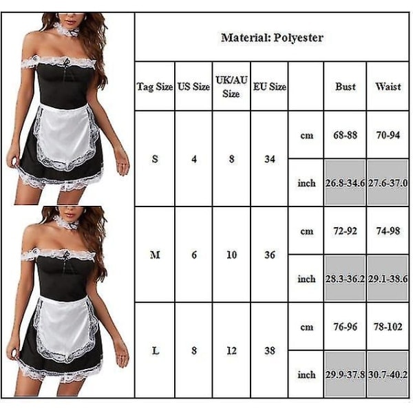Sexig Fransk Maid Kostym För Kvinnor Anime Cosplay Damunderkläder Rollspel Klänning Stygg Spetsförkläde Tmall L L