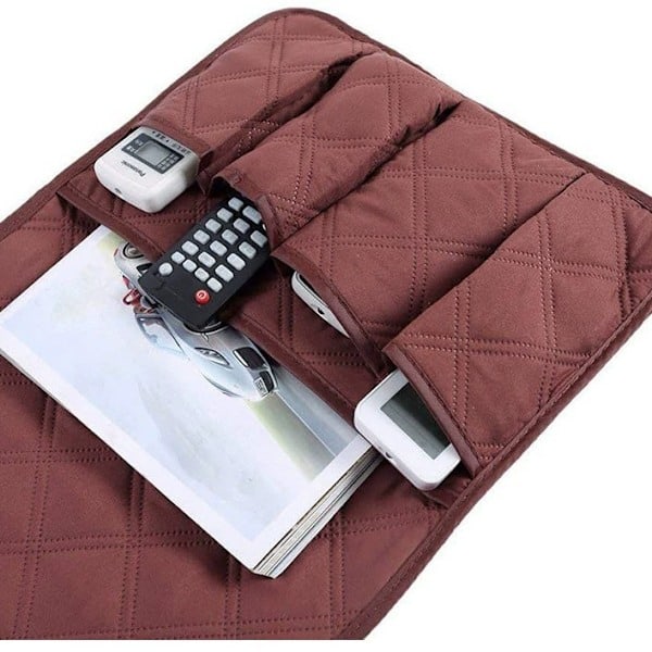 Sofa armlene med 5 lommer TV fjernkontroll og diverse oppbevaringspose oppbevaringspose stol sofa bag Grå Grey