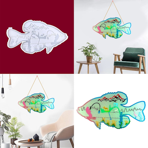 Fiske Ornamenter Silikoneform Resin Støbe Vedhæng Form Til Skrivebord