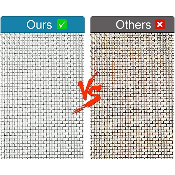 Fint metalnet, 20 Mesh trådnet vævet net, 150x210mm trådnet, vævet net rustfrit stålnet gnavernet vævet plade