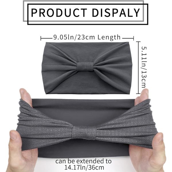 6 st pannband för damhår Storbritannien, brett mjukt pannband för kvinnor Boho, fashion bandanas knut vuxna halsdukar pannband elastiska fashion yoga hårband hår