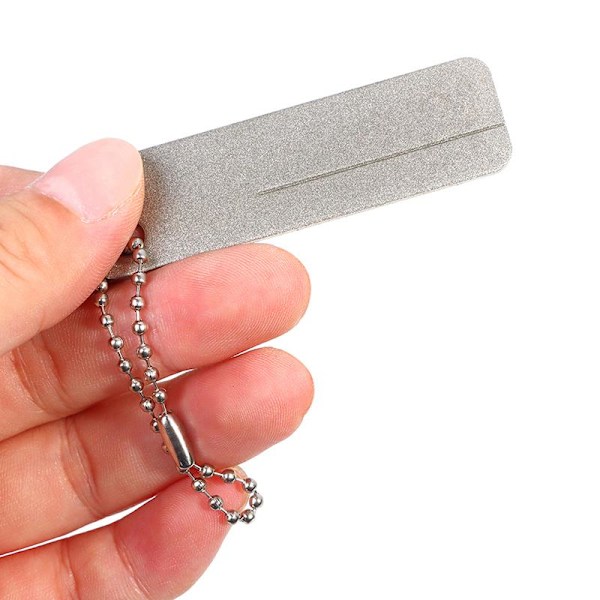 Bærbar diamantbryne / sliber til fiskekroge og knive grå