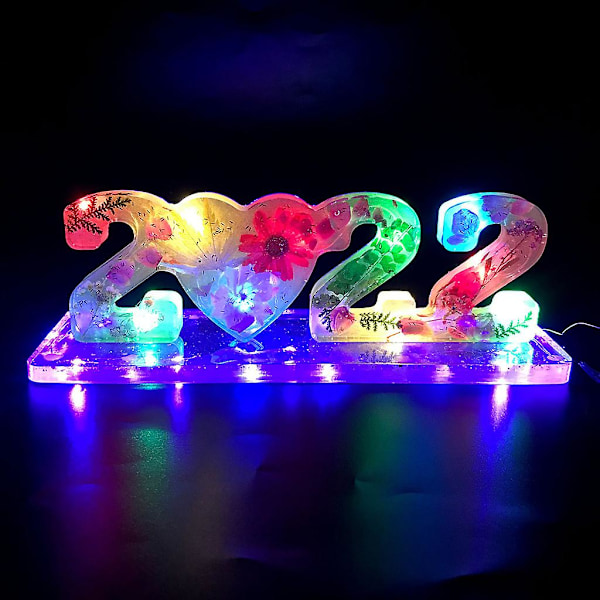 3 st/set 2022 Siffer Ornament Epoxihartsform Heminredning