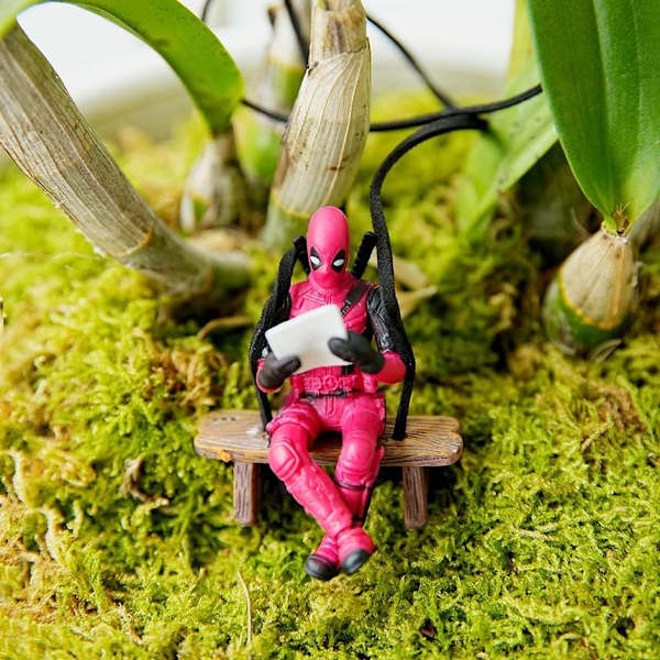 Söt Deadpool-bilhänge, gungande Deadpool-hänge, bildekorationshänge A