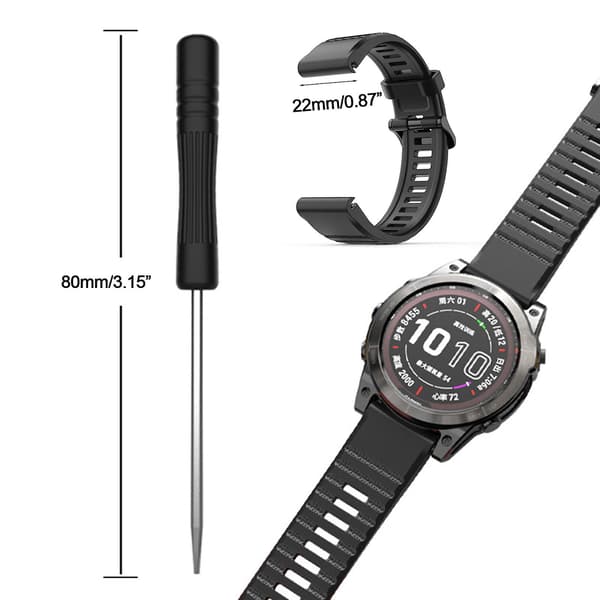 För For Fenix 7 22mm Klocka Silikon Loop Armband Svettålig