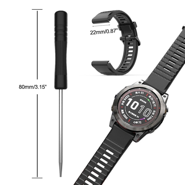 Til For Fenix 7 22mm Ur Silikone Løkke Rem Armbånd Svedtæt
