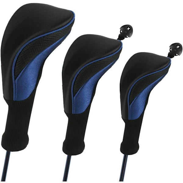 Golfklubbsöverdrag för fairway woods driver hybrider, 3 st lång hals mesh golfklubbsöverdrag set