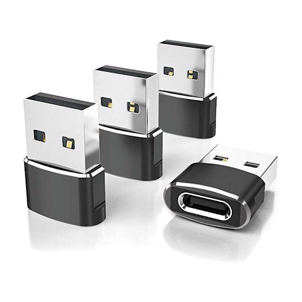 USB till USB C-adapter, USBC hona till A hane OTG-laddare typ C-omvandlare för Apple Watch Ultra iWatch 7 8 9 10, iPhone , Plus Pro Max, AirPods 3 black 4pc