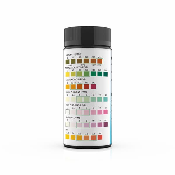 100 teststrimler for basseng og spa - tester pH, klor, brom, etc.