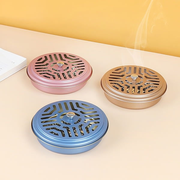 Myggspiralholder Brettramme Rustfritt stål Rund Stand Gull Gull Gold