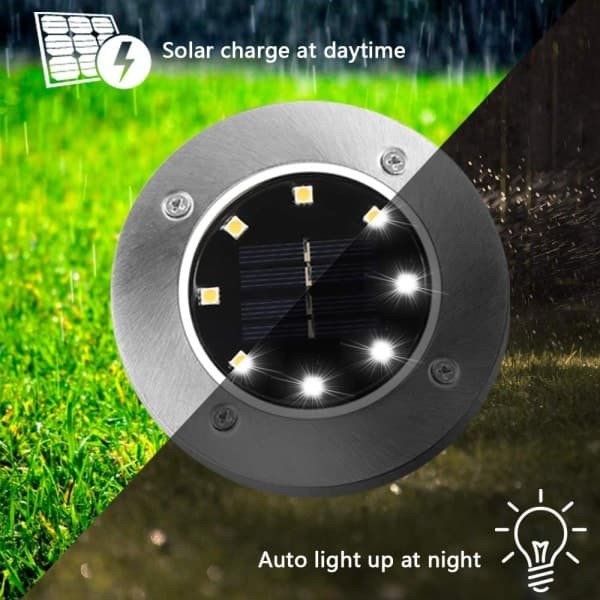 [6-pak] Solcellelamper til jorden, 8 LED solcellelamper O