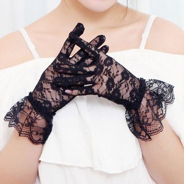 Festlige blondehandsker sorte black