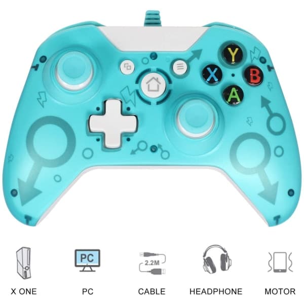 Kablet controller til Xbox One, USB-controller, Xbox One, Xbo Hvid White