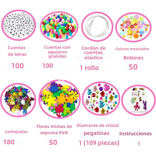 Barnens pysselset, kreativt och pedagogiskt pysselkit, över 1200 delar, pyssel och hantverk leksaker för barn