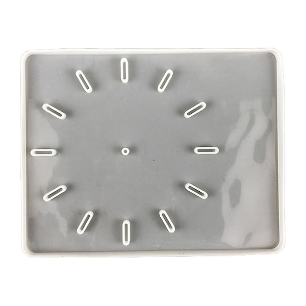 DIY Klocka Resin Formar Rund/ Fyrkantig Silikonform Handgjord DIY E