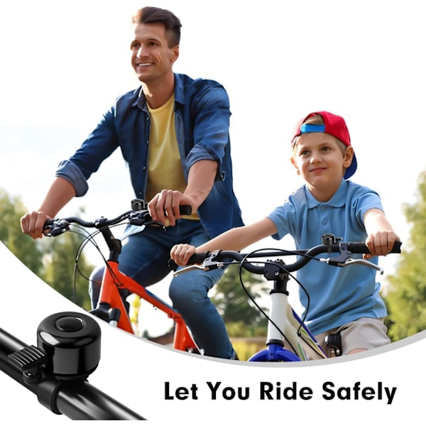 2 kpl Pyöränkelloa, Mini Pyöränkello, Pyöränkellot Aikuisten ja Lasten Pyörille, Kova ja Kirkas Ääni Pyöränkello Maastopyörälle, Maantiepyörälle ja BMX:lle black