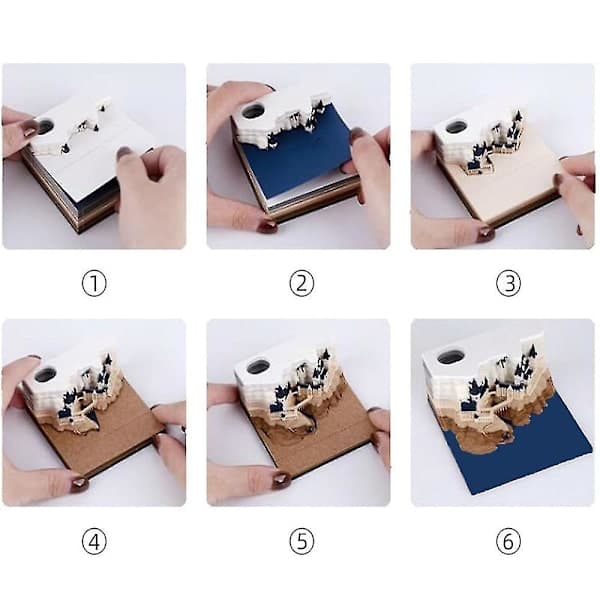 Harry Potter 2024 Kalender 3D Hogwarts Memo Block Slottskuber Med Ljus