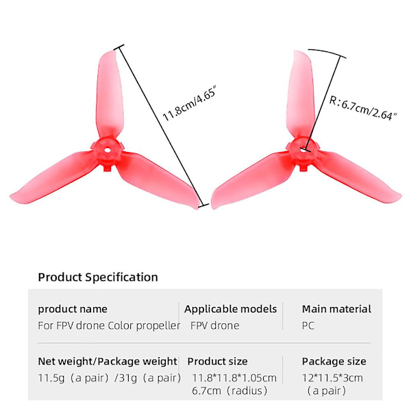 Til Fpv Combo Drone Stille Flyvning Reservedel Flerfarvede Propper Acc