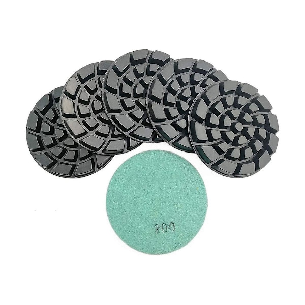 6 stk. Diamant Gulvpoleringspuder Resin Bond Terrazzo Gulv Dia