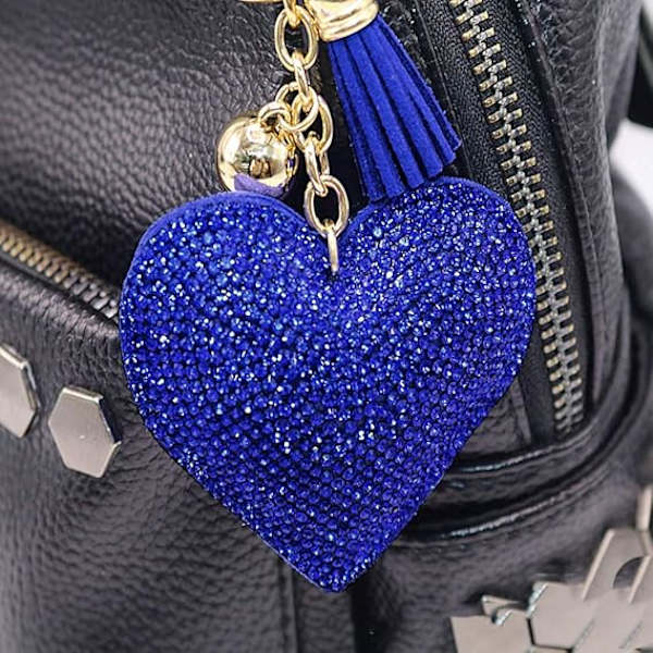 Bling Glitter Nøkkelring Krystall Rhinestone Kjærlighet Hjerte Design Nøkkelring Super Fasjonabel Nøkkelring Sjarm Anheng Veskeveske