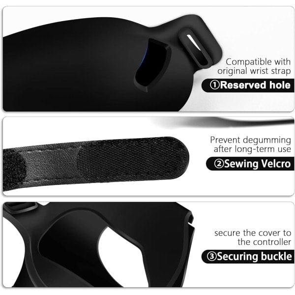 Design Cover til Oculus Quest 2 Controller Grips, Silikone Anti-Kast Grips Cover med Justerbare Knuckle Straps, Beskyttelse til Meta/Oculus Quest 2 A