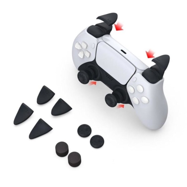 DOBE Playstation 5 / PS5 Trigger Knap + Joystick Cover Tommelfingergreb Sort