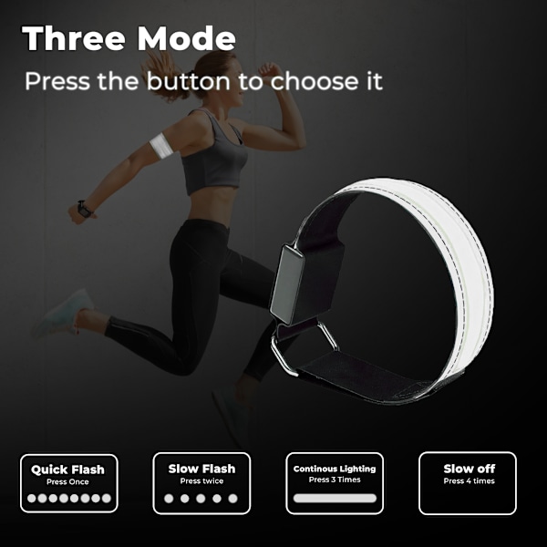 2-pack Laddningsbart LED-Armband – Hög Synlighet Löpningsljus