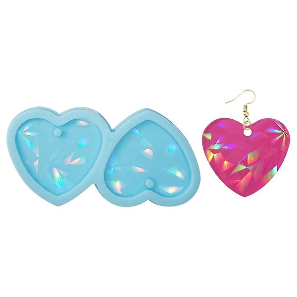 Hartsform Smyckesform i Resin, Örhänge Resin Form, Holografisk För Nyckelring,p