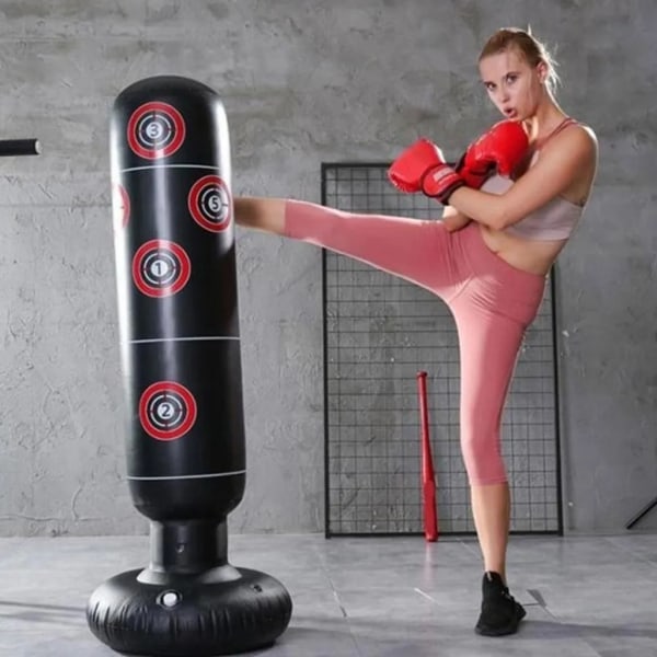 Seisova nyrkkeilysäkki aikuisille 160 cm, puhallettava nyrkkeilysäkki seisovaan nyrkkeilyyn