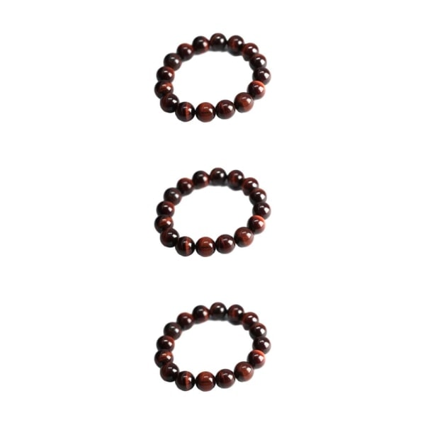 1/2/3/5 Natursteinperler - Lett å bruke Tigerøye Armbånd Rød Tigerøye 12MM 3STK Red Tiger Eye12MM 3PCS