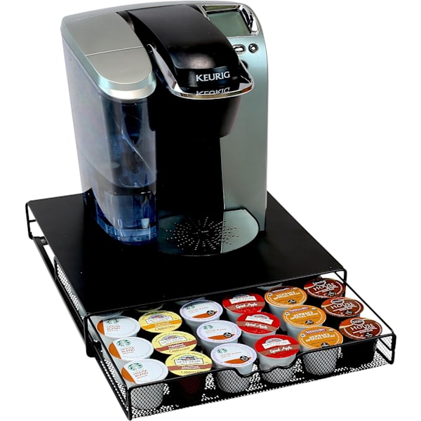 Holder Skuffe til 36 Kaffekapsler Opbevaring, Sort