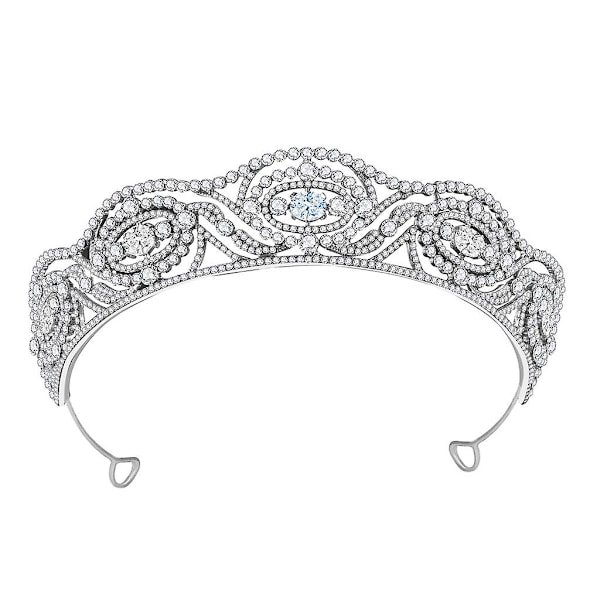 Vintage Tiara til Kvinder Zirconia Krone til Rhinestone Prinsesse H