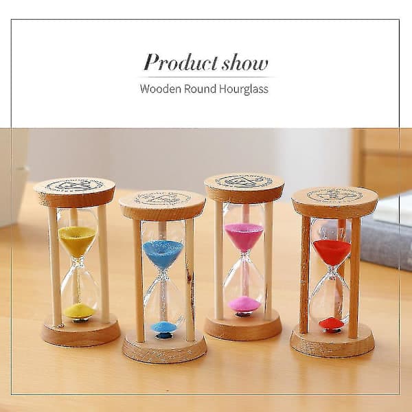 Minut Sand Timer - Rundt Glas Timeglas i Træ
