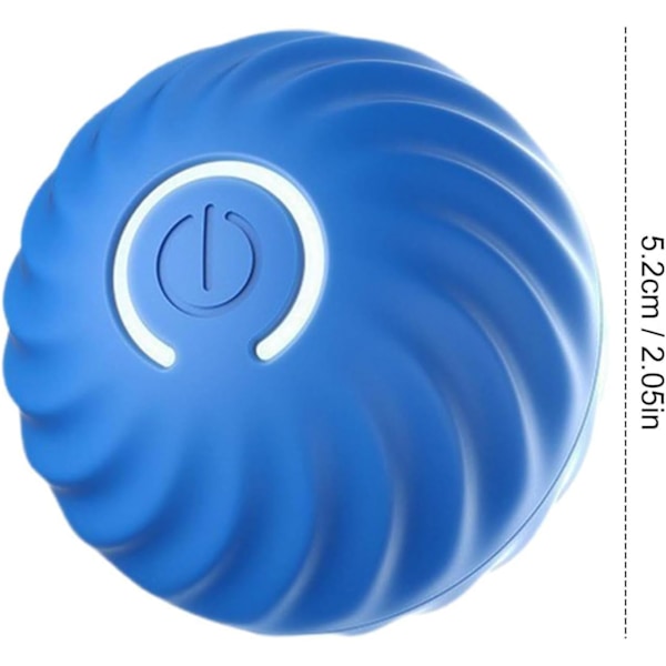 Interaktiv hundboll, liten hundboll, smart leksaksboll, automatisk hundleksak, interaktiv bollleksak, USB 360 graders självrotation blue