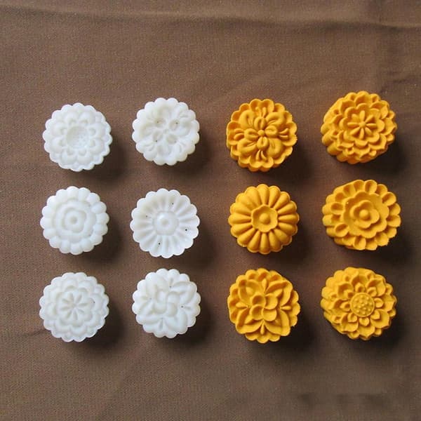 Plast Mooncake Form 35g Blomsterstempel Kakeform Hånd