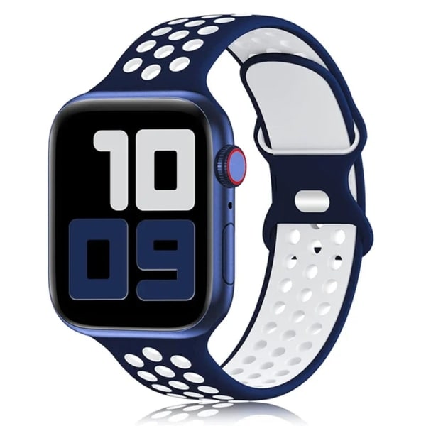 Apple Watch Rem 49mm 44mm 45mm 42mm 41mm 38mm 40mm correa Silikon sportsarmbånd iwatch 8 SE 7 6 5 Ultra 49mm Blå Hvit 42 44 45 49mm Blue White 42 44 45 49mm