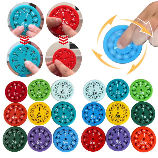 Matematik Fidget Spinners, Matematik Fakta Fidget Spinners, för alla Stimmers - Fidgeters som lär sig matematik, division och multiplikation på en Fidget Add Or Subtract 9pcs