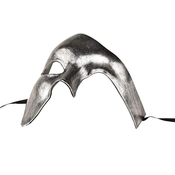 herrmask maskerade maske operaens fantom halvmaske Silver