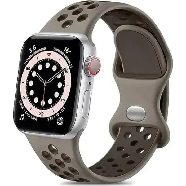 Apple Watch-armband 49 mm 44 mm 45 mm 42 mm 41 mm 38 mm 40 mm silikon sportarmband iwatch 8 SE 7 6 5 Ultra 49 mm Smokey Br 38 40 41 mm Smokey Br 38 40 41mm