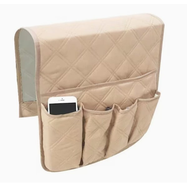 5 lommer sofa armlene TV fjernkontroll og annen diverse oppbevaringspose oppbevaringspose stol sofa pose Beige Beige