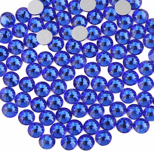 Flad krystal diamant rund ædelsten, safir (4,6-4,8 mm) SS20/1440 stykker Blue