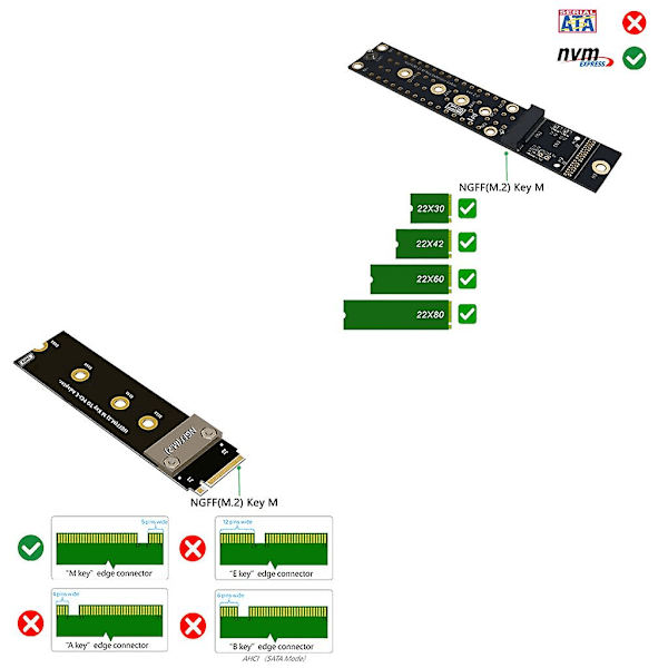 M2 Key-m Till Pcie X4 3.0 Förlängare Nvme Stx Vridning 90 Grader Vinkel