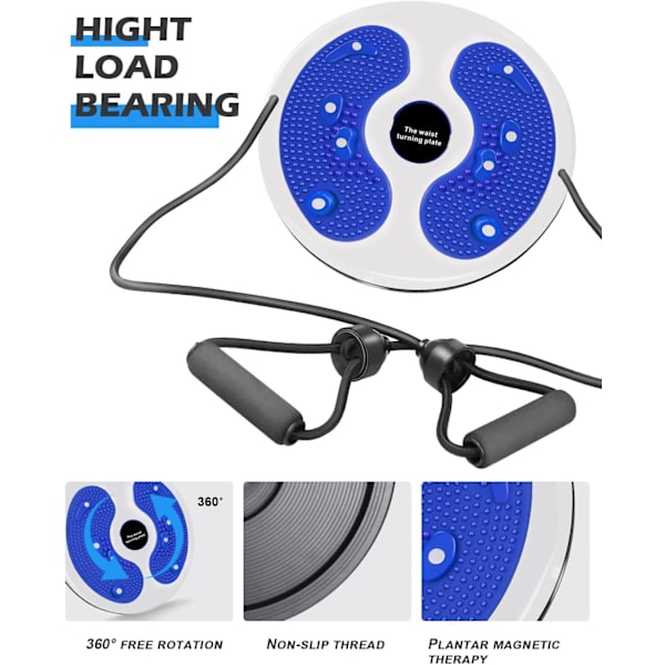 Midjetwistmaskin för hemmet, träningsutrustning för att hjälpa kvinnor att träna midjan, roterande midjeträning Blue