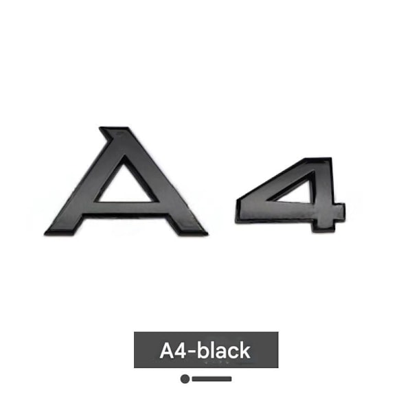 Mat Sort Audi A4 Bagklaps Emblem – Elegante sorte bogstaver for et moderne, stilfuldt look. Opgrader din Audi A4's udseende med denne specialtilpassede A4