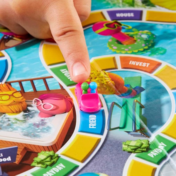 Spelet Livet, Familjespel för 2 till 4 Spelare, för Barn 8 År och Uppåt, Inkluderar Färgglada Pinnar