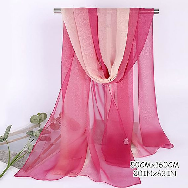 Chiffonskjerf for kvinner lett - Dameskjerf, Ombre Chiffonskjerf lett mykt sjal omslag mote elegante skjerf for kvinner beste gaver