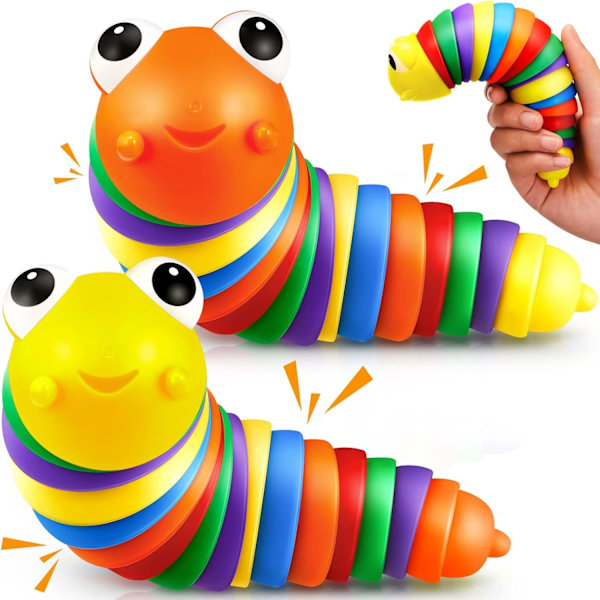 2 st sensoriska avslappningsleksaker Caterpillar Toys, 3D Caterpillar Toys, Slug Toys, julklappar till barn och vuxna Caterpillar