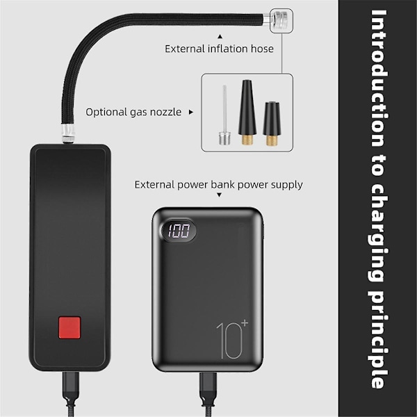 Polkupyörän sähköpumppu USB ladattava kannettava pumppu yöajoon