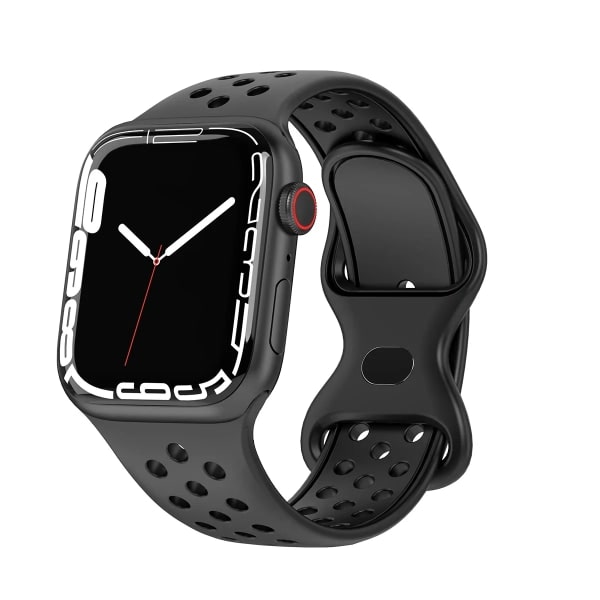 Apple Watch-armband 49mm 44mm 45mm 42mm 41mm 38mm 40mm silikon sportband iwatch 8 SE 7 6 5 Ultra 49mm svart 42 44 45 49mm Black 42 44 45 49mm